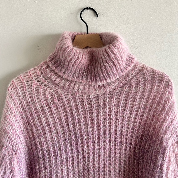 ba&sh Bear Alpaca Turtleneck Sweater | Rose Pink | Size XS (US 2) - Picture 6 of 16